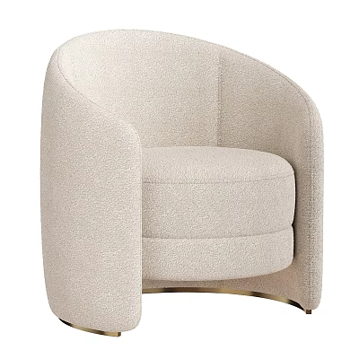 Modern Beige Fabric Sofa and Coffee Table Set with Stylish Metal Legs for Living Room 3d model