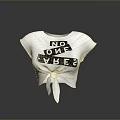 White Short Sleeve Top With Front Knot Design And NO ONE LIKES Print
