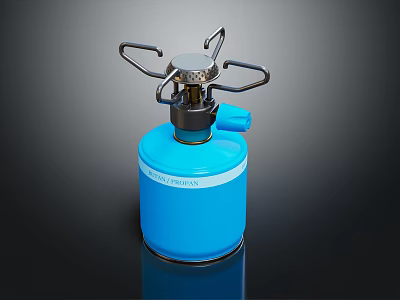 Portable Blue Gas Stove With Butane Burner For Camping Outdoor Use 3d model
