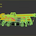 Yellow Mobile Utility Crane Vehicle With Extended Boom And Truck Chassis