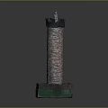 Traditional Clothing Worn By Figurine On Brick Tower With Green Base