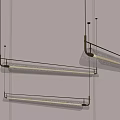 Modern Linear Chandeliers Transparent Shade Gold Frame Warm Light Sleek Design
