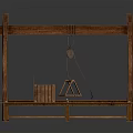 Wooden Frame Equipment With Hanging Rope Device And Plank Platform