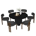Modern Dining Table and Chair Combination Dining Chair Single Chair 3d model