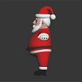 Santa Claus Figure in Red Outfit With Surprised Expression and Open Arms