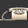Vintage Rotary Dial Telephone In Ivory White With Coiled Cord Handset And Classic Design