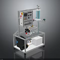 Industrial Laboratory Equipment System With Control Panel Transparent Tubes And Blue Container 3d model