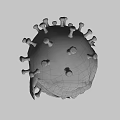 3D Rendered Virus Model With Green Spikes Yellow Green Surface Menacing Eyes And Sharp Fangs