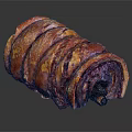 Juicy Layered Roasted Meat Roll With Crispy Glazed Surface And Tender Interior
