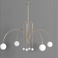 Cream wind chandelier 762018 3d model