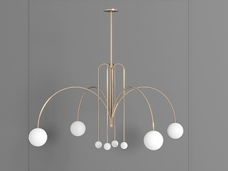 Cream wind chandelier 762018 3d model