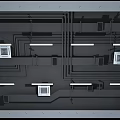 Industrial Ceiling Design With Lighting Fixtures Pipes And Ventilation Grilles