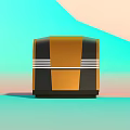 Orange And Black Striped Streamlined Modern Car With Sleek Exterior Design