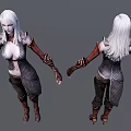 Modern game character cool game heroine 3d model