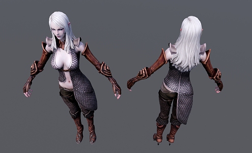 Modern game character cool game heroine 3d model