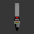 Futuristic Sci Fi Weapon With Silver White Black Body And Red Green Indicator Lights