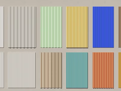 Colorful Wall Panels With Vertical Stripes And Diverse Design Options 3d model