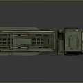 Military Green Armored Tank With Missile Launcher Antennas And Multiple Wheels
