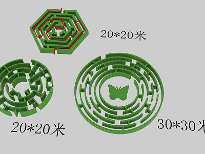 Outdoor Playground Maze Equipment With 20x20m and 30x30m Sizes For Kids Fun 3d model