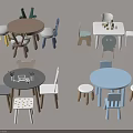 Colorful Kids Wooden Table and Chair Sets with Animal Shaped Chairs and Round Tables