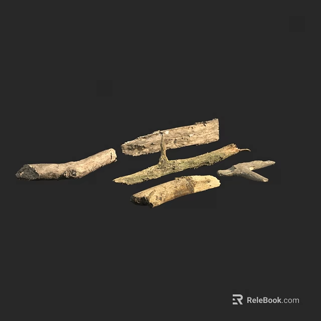 Natural Stone And Wood Decorative Craft Pieces For Home Interior Design 3d model 