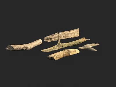 Natural Stone And Wood Decorative Craft Pieces For Home Interior Design 3d model