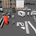 Diverse Architectural Building Models Featuring Towers Houses Walls And Components