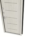 Modern Stylish Swing Doors With Black And Light Panels Striped Designs And Secure Locks