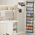 Modern Bathroom Cabinet Rack With Illuminated Shelf And Multi Tier Storage For Toiletries