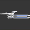 Futuristic Spaceship Design With Blue Accents For Cosmic Exploration Missions