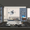 Cozy Kids Room Interior Design With Moon Decor Bookshelves Toys And Soft Rug Lighting