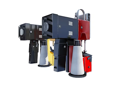 Advanced Multi Colored Industrial Equipment With Mechanical Arms And Components 3d model