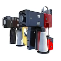 Advanced Multi Colored Industrial Equipment With Mechanical Arms And Components 3d model