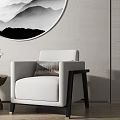 New Chinese Style Casual Sofa Combination Sofa Chair Stool Side Table Decorative Cabinet Decorations 3d model