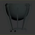 Modern Drum Shaped Furniture With Metal Frame And Round Top Surface