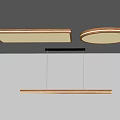 Modern Ceiling Lights With Rectangular And Circular Wooden Frame Design 3d model