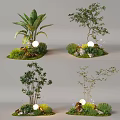 Creative Plant Combinations With Trees Shrubs Grass Decorative Stones And Small Lights