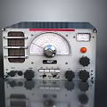 Vintage Radio With Analog Dial Control Knobs Orange Indicator Light And Metal Casing 3d model