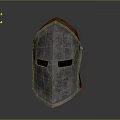 Medieval Metal Helmet With Leather Strap For Warrior Battlefield Gear