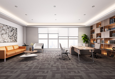 modern office chairman manager office 3d model