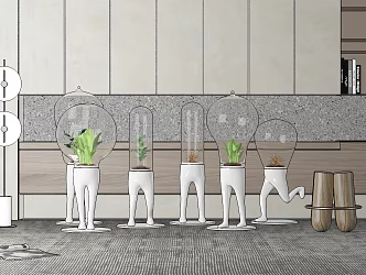 Modern Glass Plant Simple Ornaments Combination 3d model