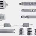 Various Types of Pipes and Plumbing Fittings Including Connectors Valves and Different Sizes