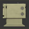 Vintage Beige Electronic Device With Dual Screens Control Panel And Buttons