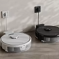 Smart Robot Vacuum Cleaners Two Different Colors White And Black For Home Floor Cleaning