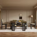 Elegant Restaurant Interior Design With Glass Dining Table Upholstered Chairs And Herringbone Wood Flooring