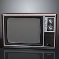Vintage Panasonic TV With Wooden Frame Gray Screen And Control Knobs