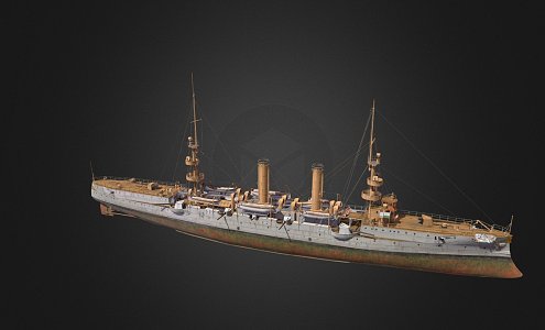 modern warship 3d model