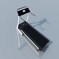 Modern Black And White Treadmill With Display Screen And Handrails For Home Gym