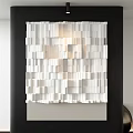 White Abstract Painting With Geometric 3D Cube Structure And Light Effects 3d model