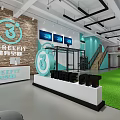Spacious Modern Fitness Gym With Workout Equipment Mirrors And Training Area